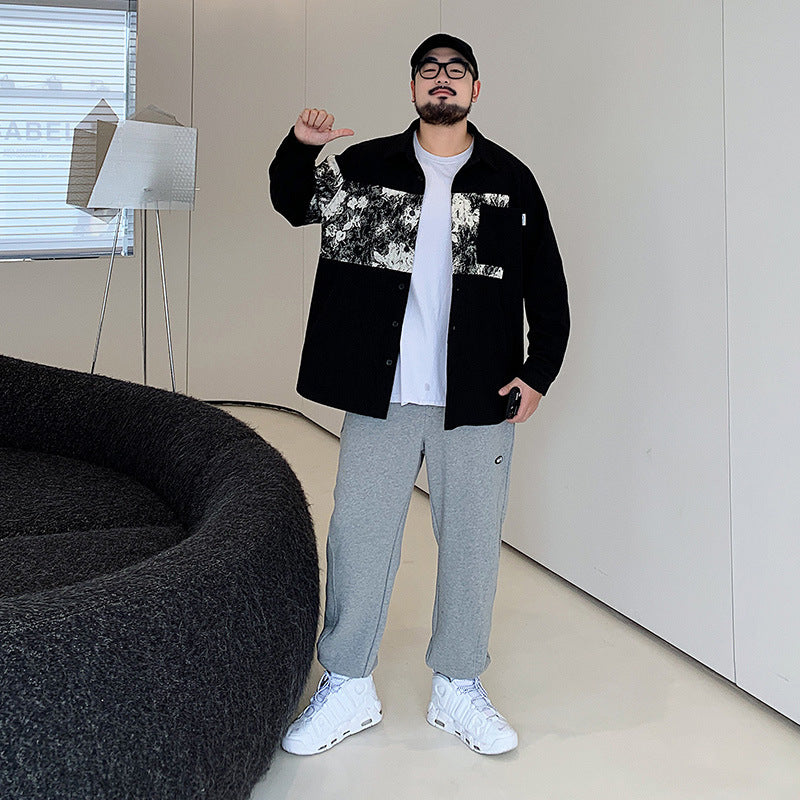 Relaxed-Fit Patterned Shirt Jacket