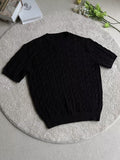 Cable Knit Crewneck T-Shirt
