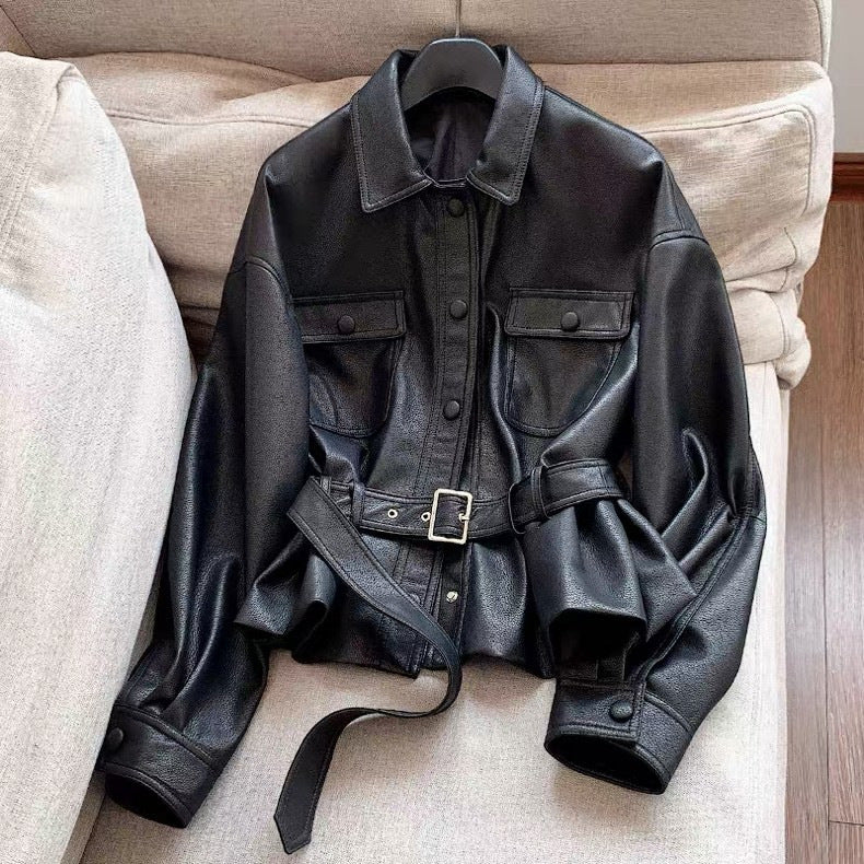 Premium Belted Leather Jacket