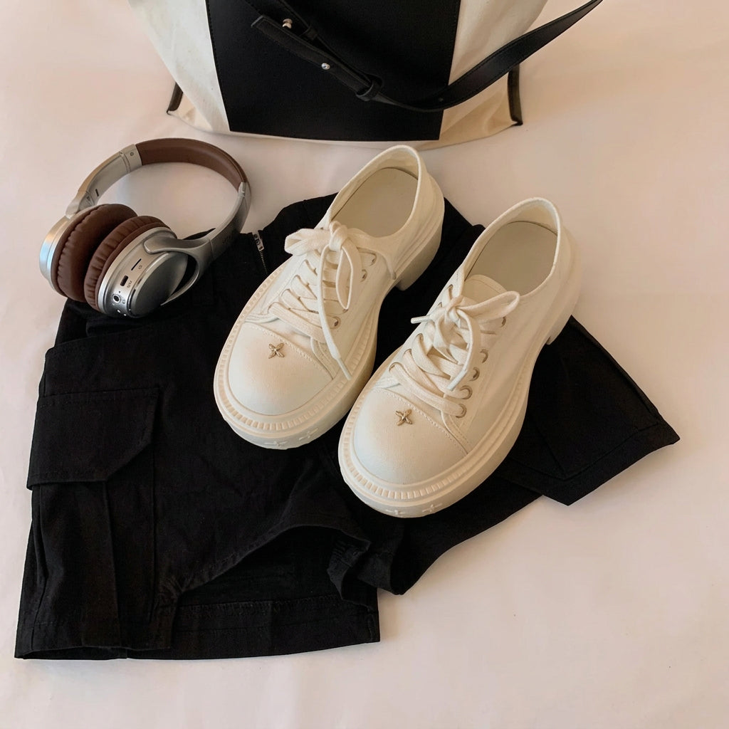 Round-Toe Platform Sneakers