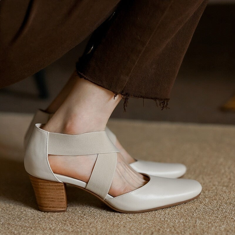 Cross-Strap Ballet Heels