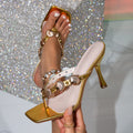 Gemstone Detail Heeled Sandals