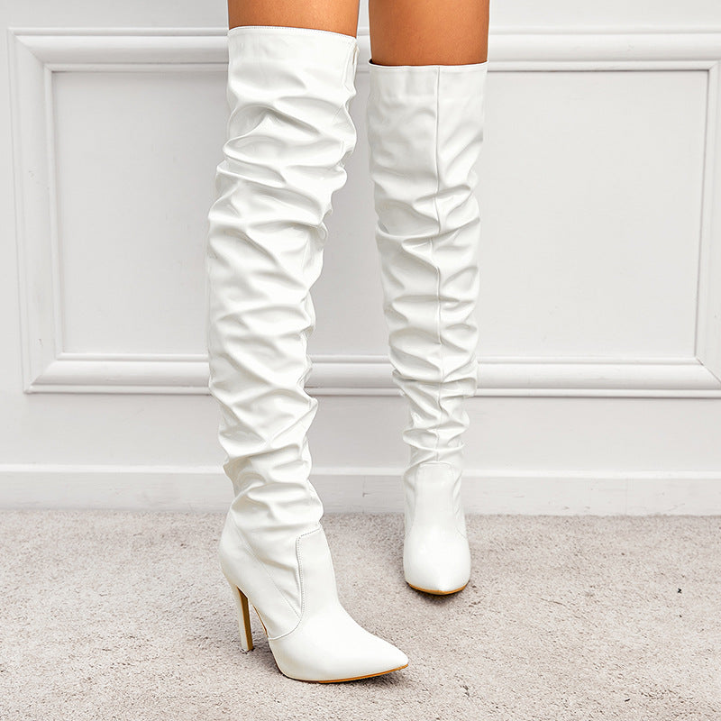Pointed-Toe Stiletto Tall Boots