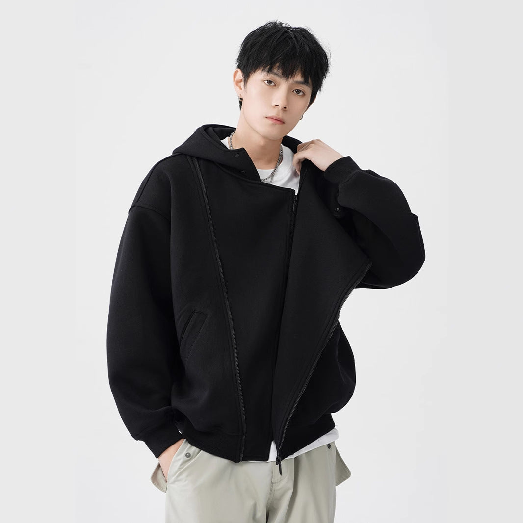 Asymmetrical Zip-Up Hoodie
