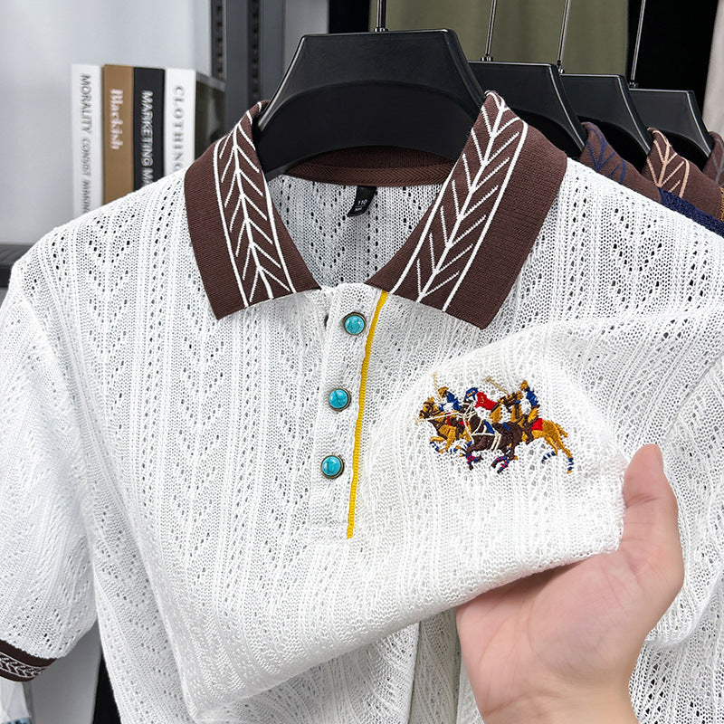 Embroidered Knit Polo