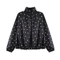 Women's Polka-Dot Stand-Collar Jacket