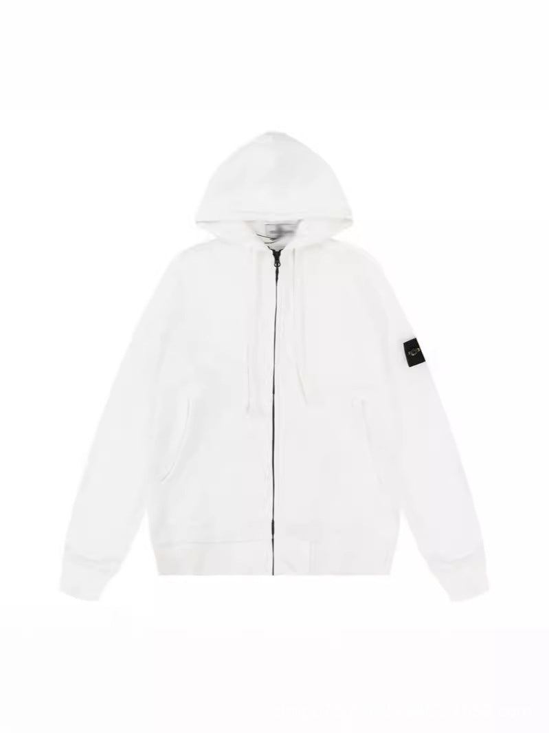Compass-Patch Zip Hoodie