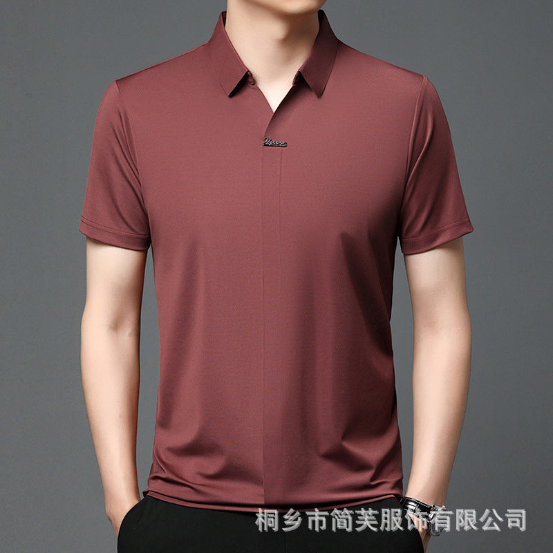 Men's Lapels Seamless Scissor Collar Loose Stretch POLO