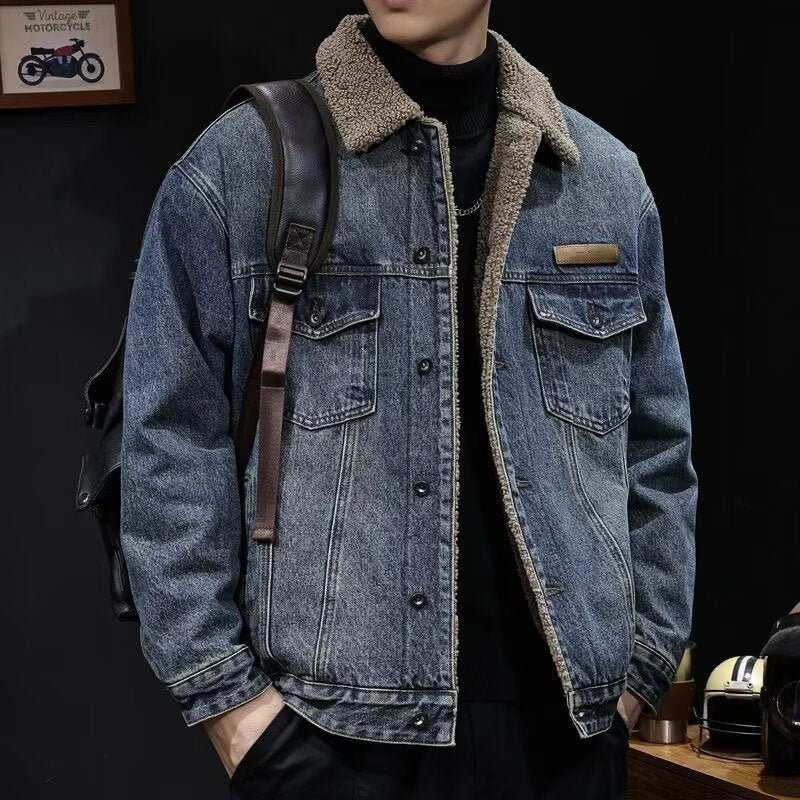 Sherpa-Lined Denim Trucker Jacket