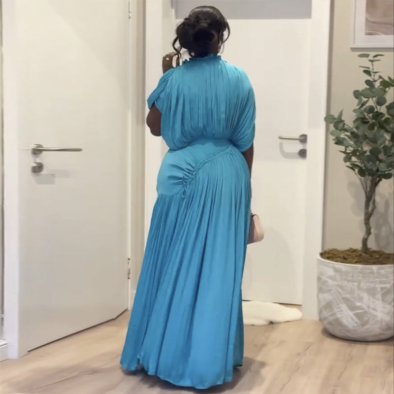 Pleated-Waist Swing Dress