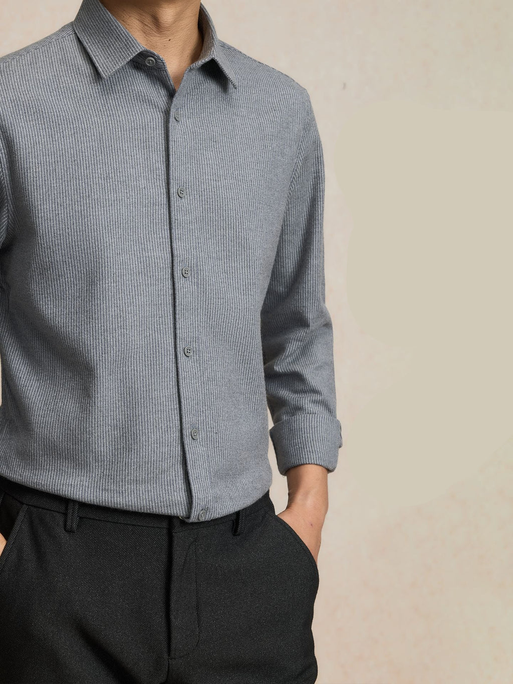 Premium Wool-Blend Brushed Twill Shirt