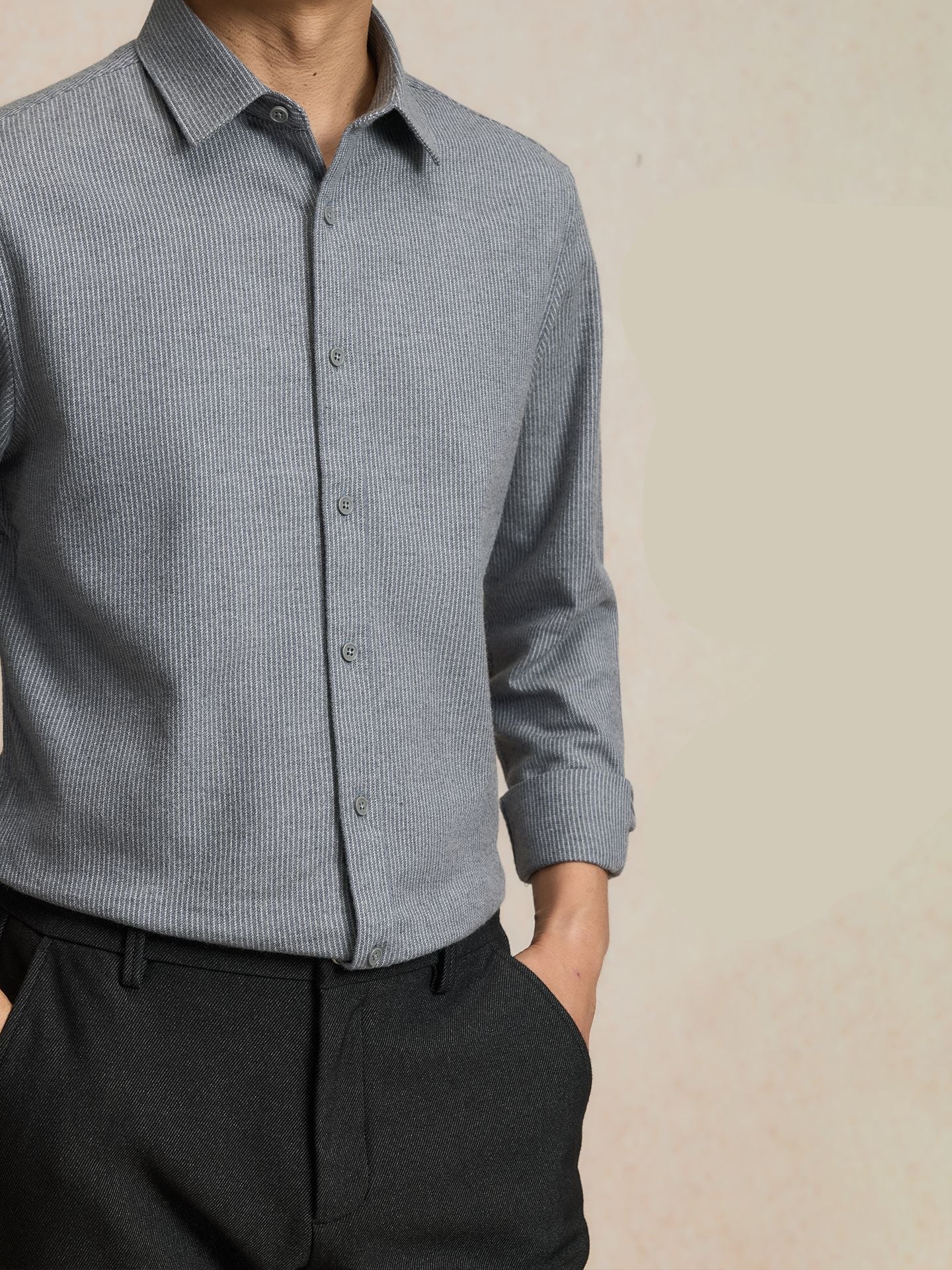 Premium Wool-Blend Brushed Twill Shirt