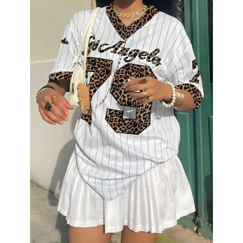Los Angeles Leopard Graphic Baseball Jersey