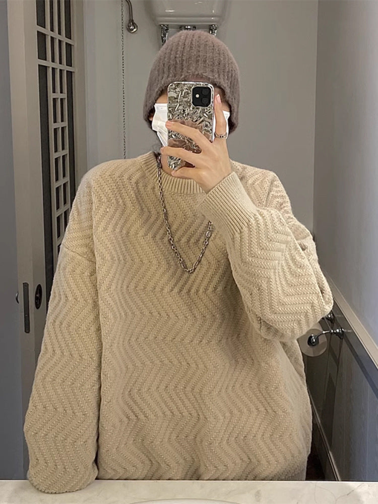 Textured Zig Zag Oversized Knit
