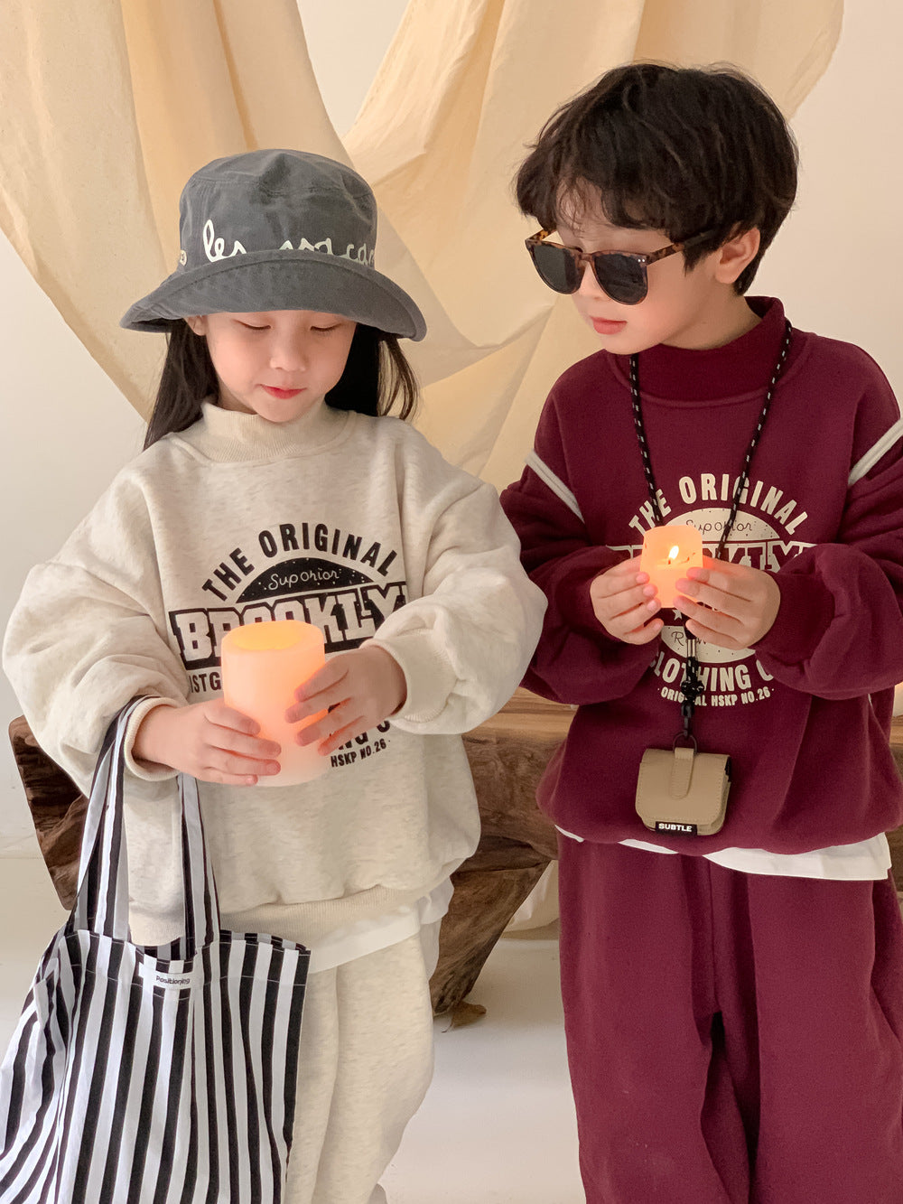 Kids' Turtleneck Fleece Two-Piece Set