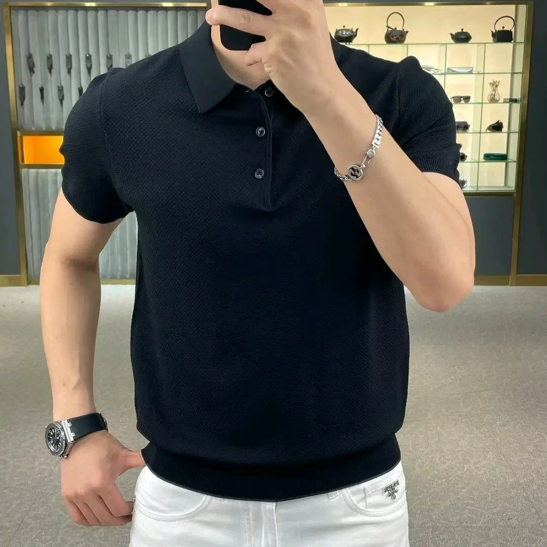 ice silk short sleeve men's polo t-shirt