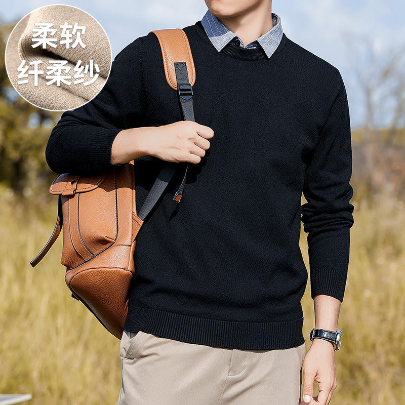 Men's Mock Two-Piece Knit Sweater
