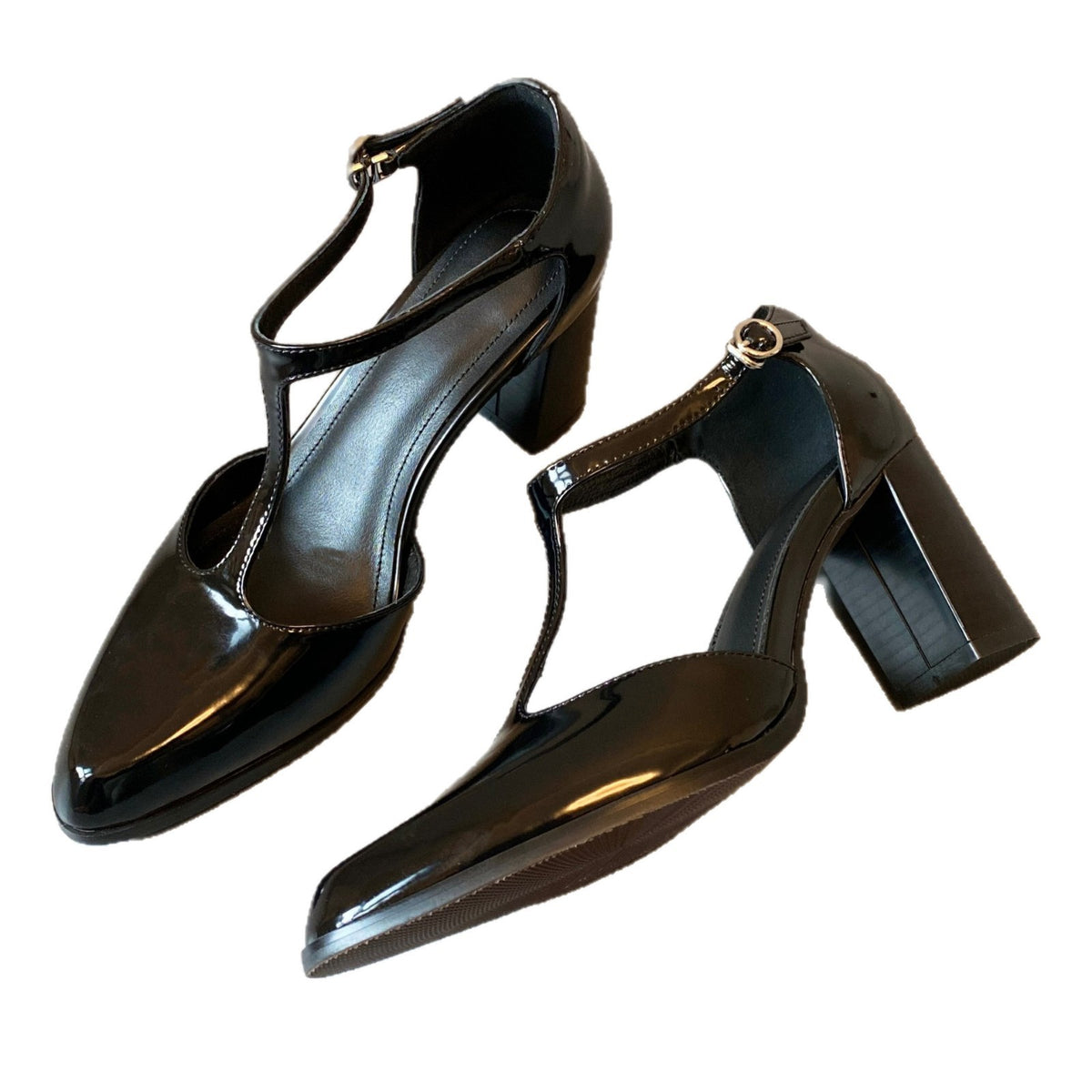 Pointed T-Strap Mary Jane Heels