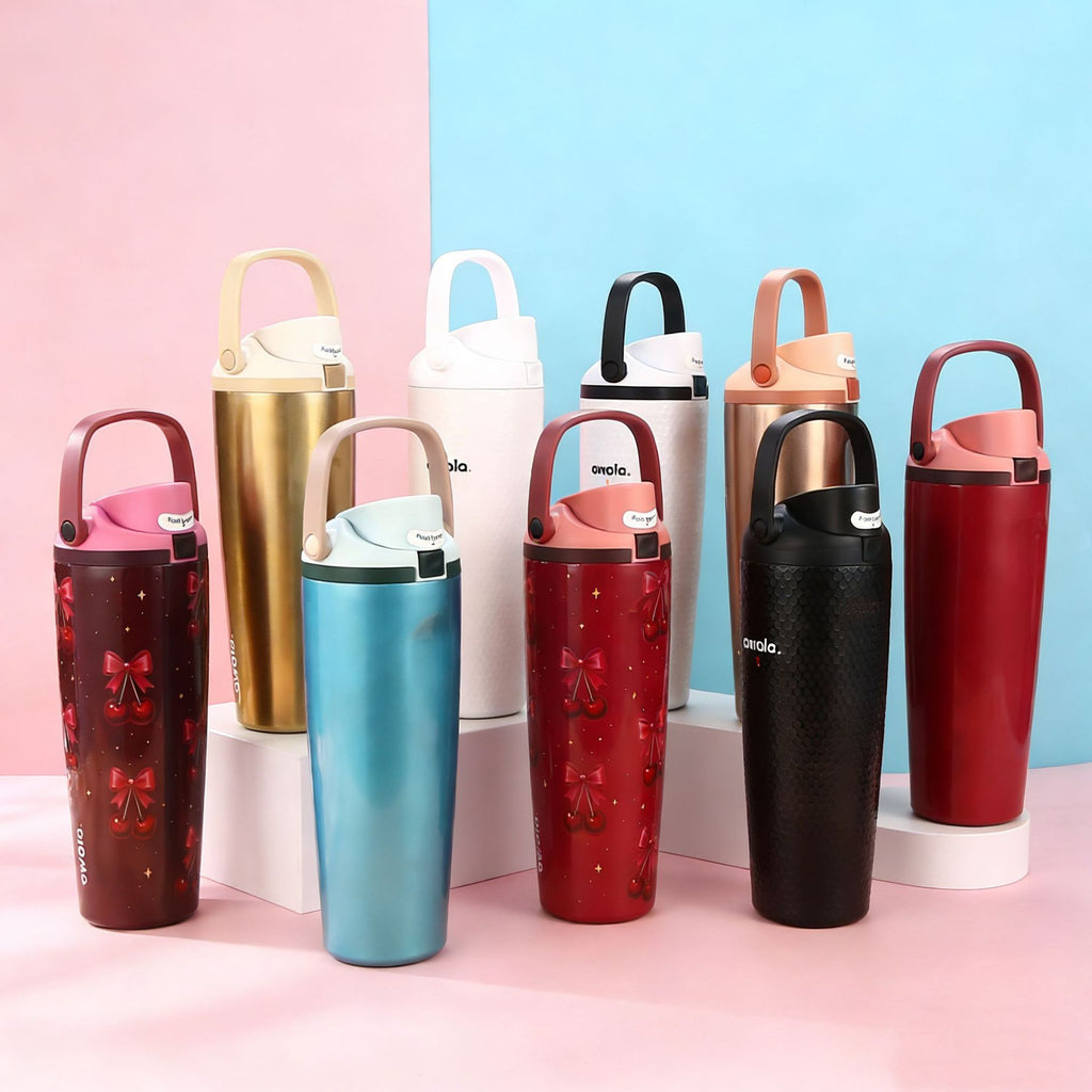 30oz Printed Insulated Water Bottle with Straw