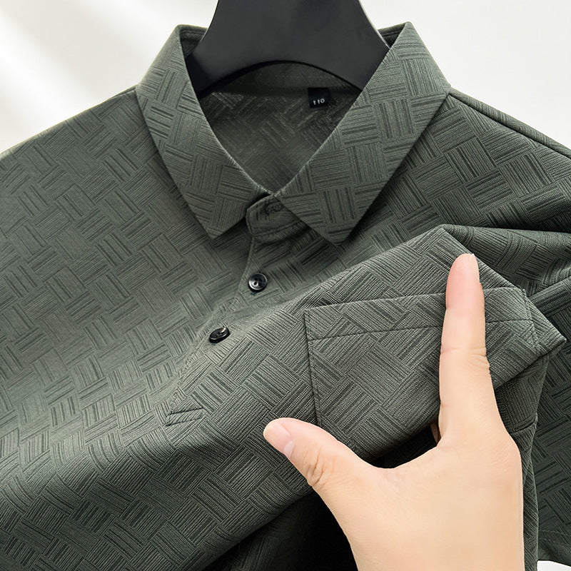 Textured Geometric Polo