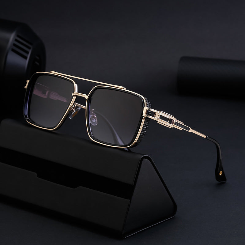 Vintage-Style Square Aviator Sunglasses
