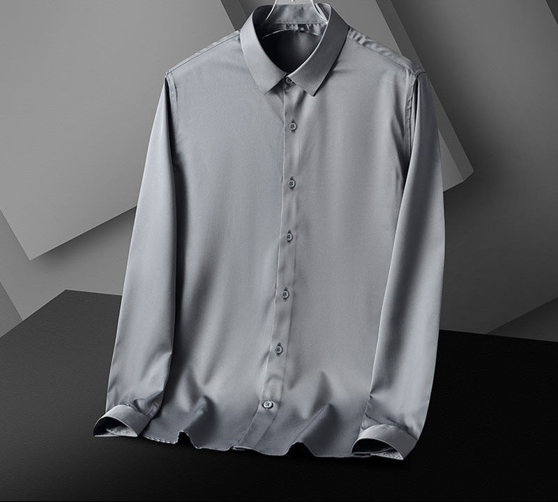 Men's Wrinkle-Resistant Business Casual Long-Sleeve Shirt