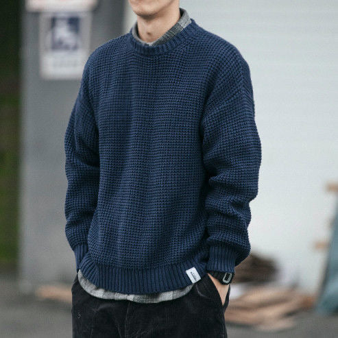 Men's Waffle Knit Pullover Sweater