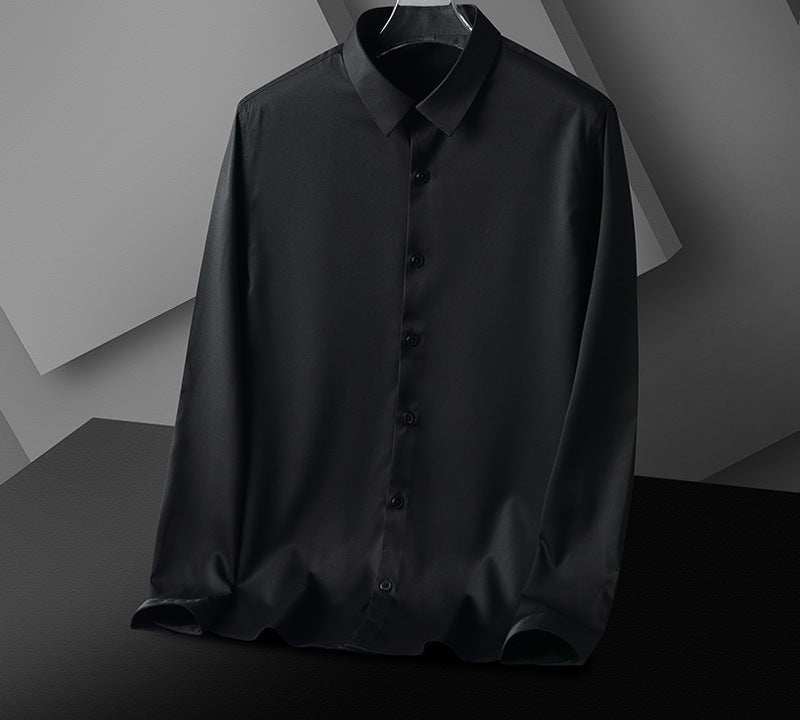 Men's Wrinkle-Resistant Business Casual Long-Sleeve Shirt