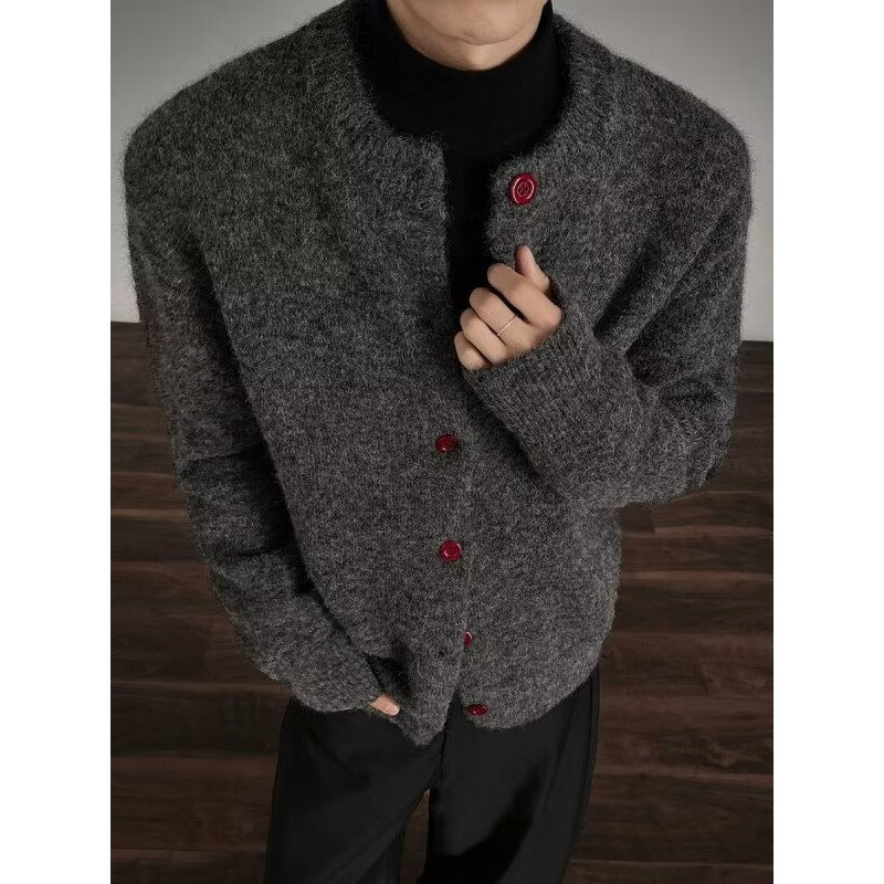 Mohair-Blend Knit Cardigan
