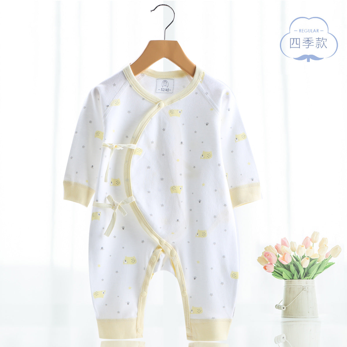 Cotton Butterfly-Style Baby Jumpsuit