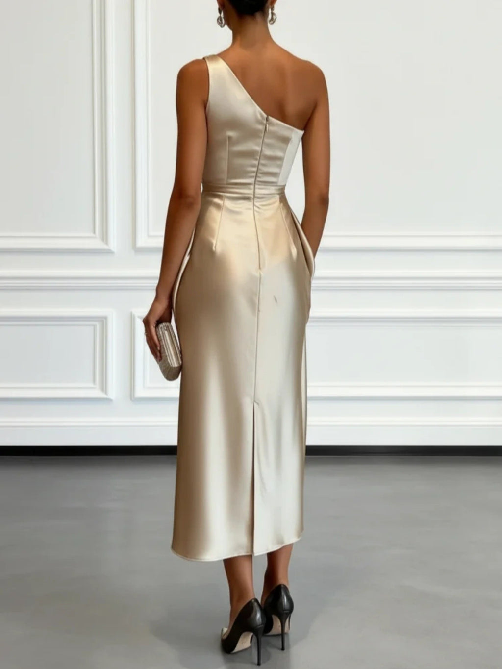 One-Shoulder Draped Dress