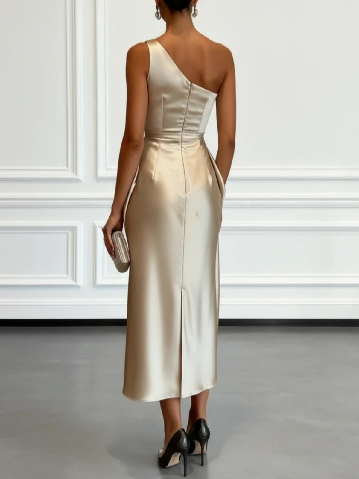 One-Shoulder Draped Dress