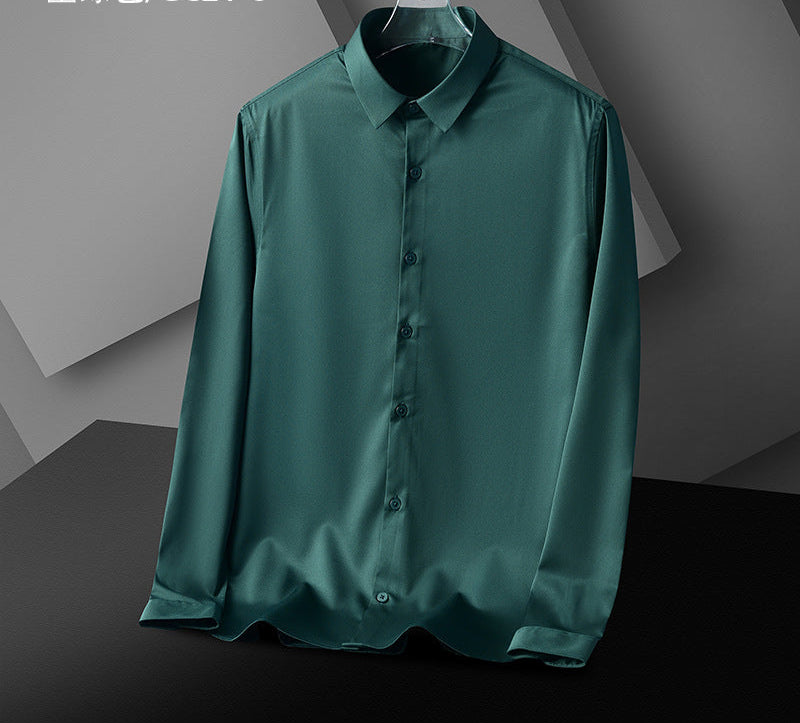 Men's Wrinkle-Resistant Business Casual Long-Sleeve Shirt