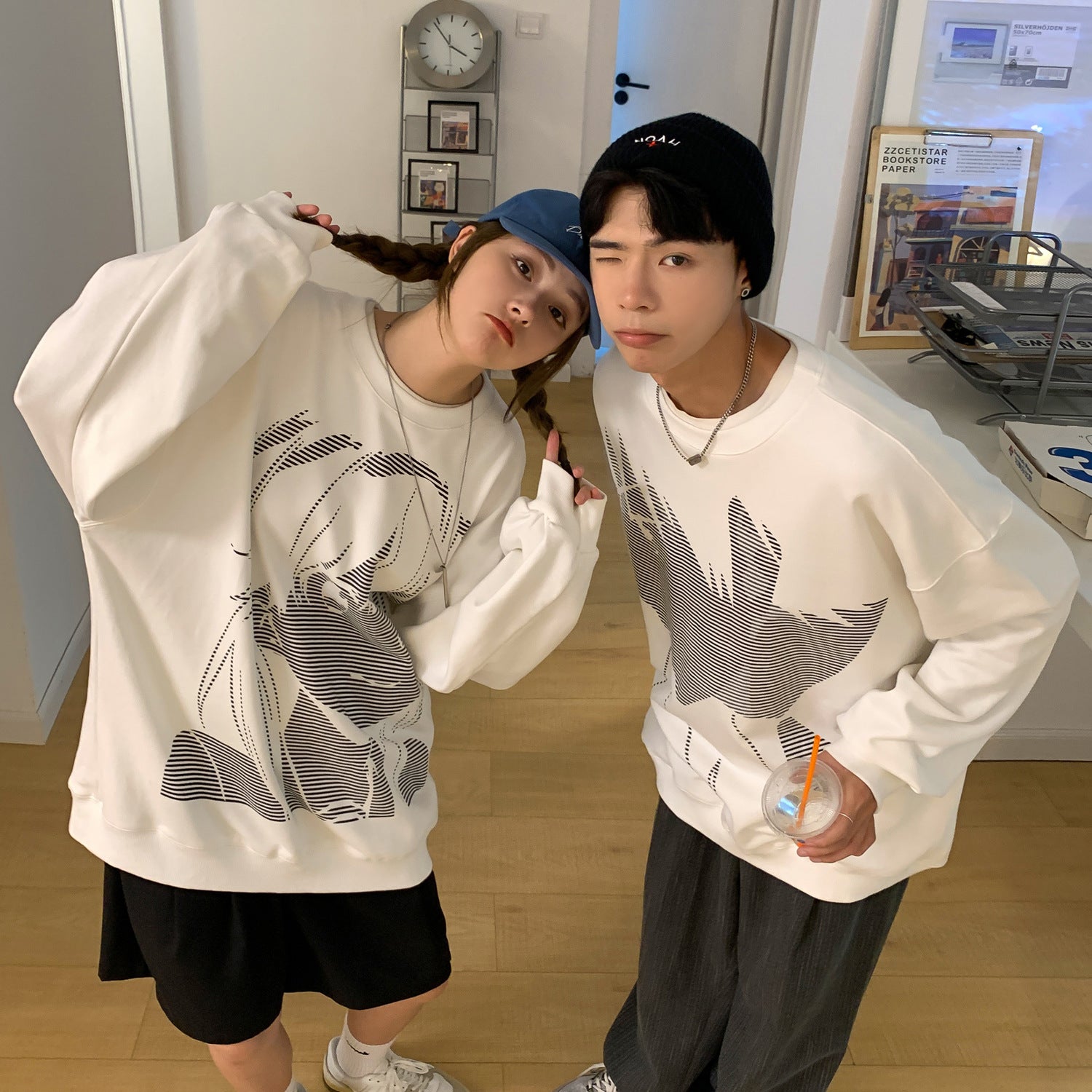 Street Edge Oversized Couple's Sweater