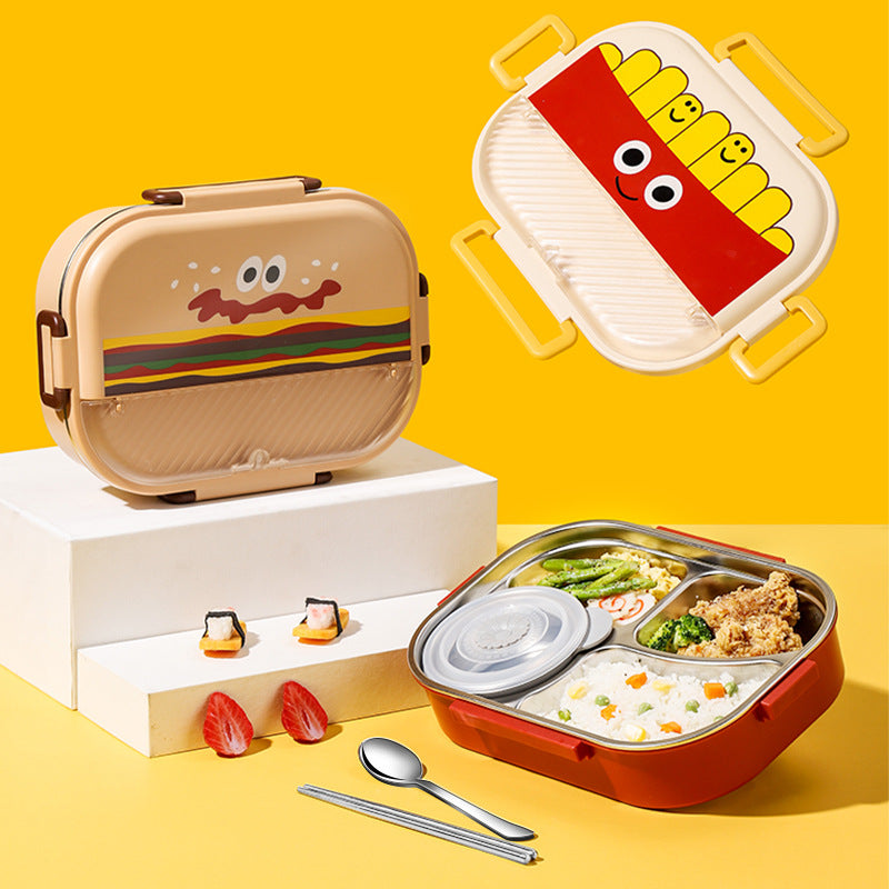 Cute Fast Food Stainless Steel Lunch Box Set
