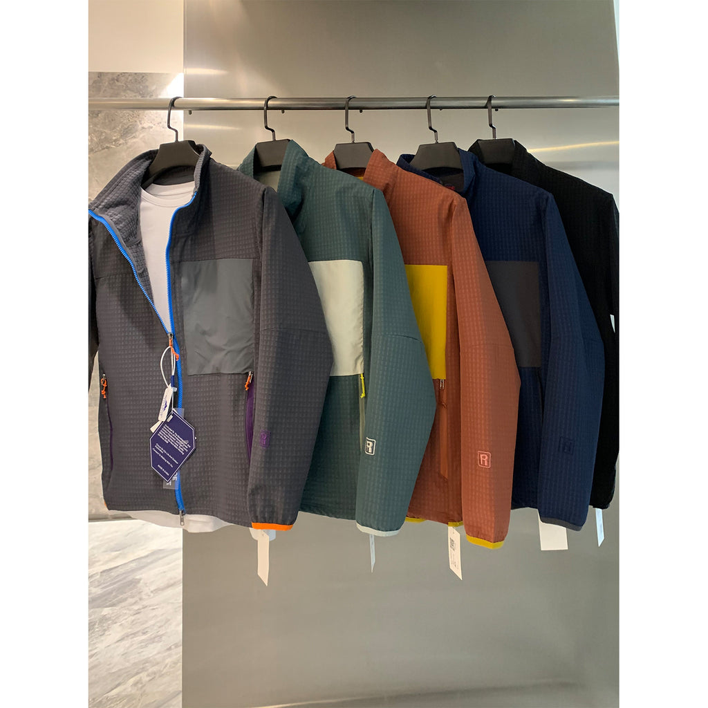 Grid-Texture Tech Jacket