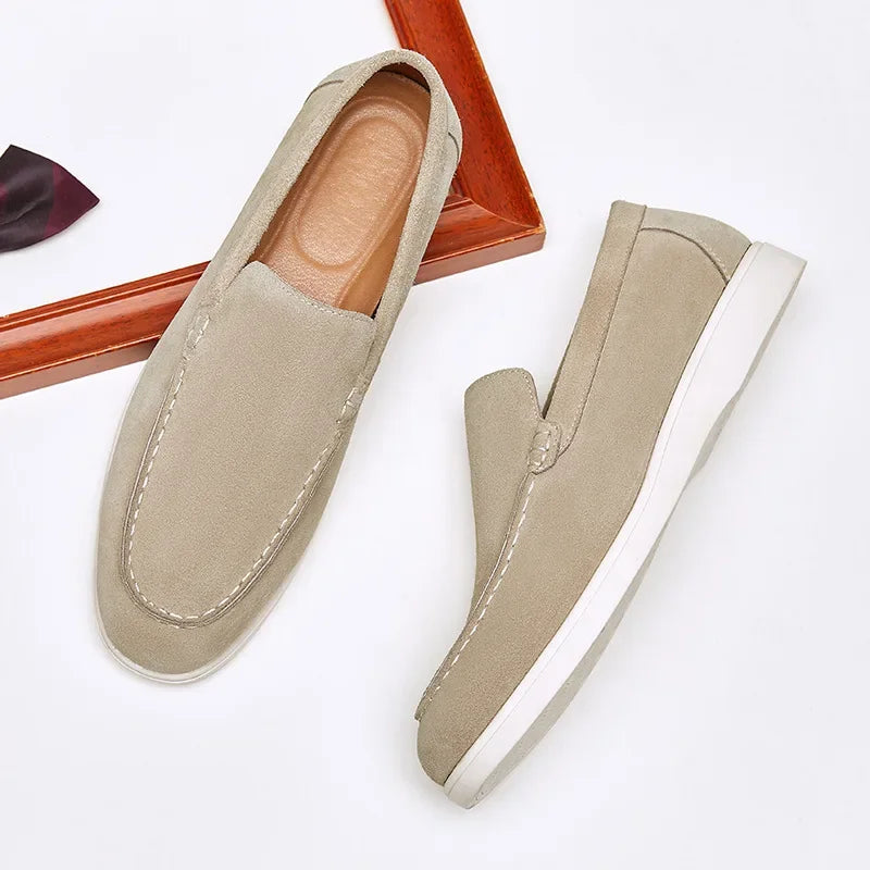 British style suede nubuck loafers casual men's shoes