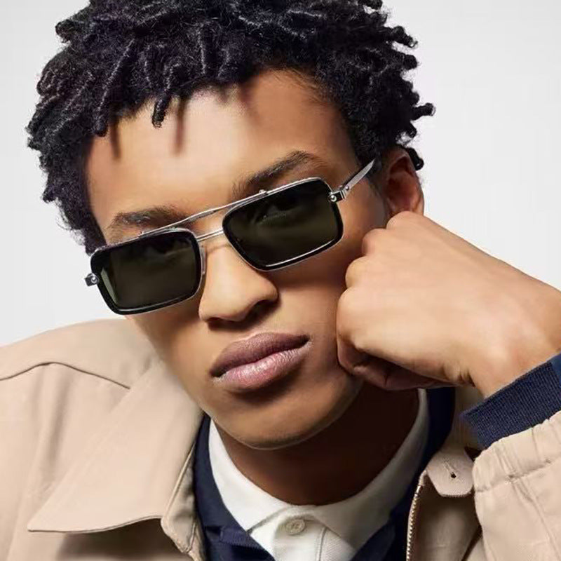 Retro Square Aviator Sunglasses