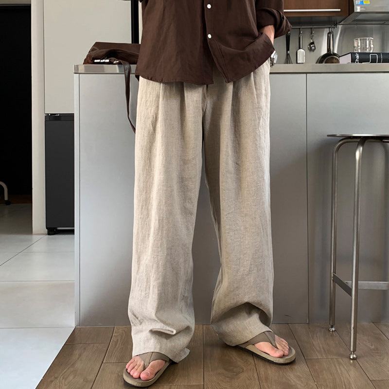 Linen Wide-Leg Trousers