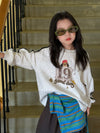 Pull-strip cartoon letter sweatshirt
