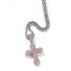 Silver Pink Pendant + 3mm24inch Stainless Steel Twist Chain