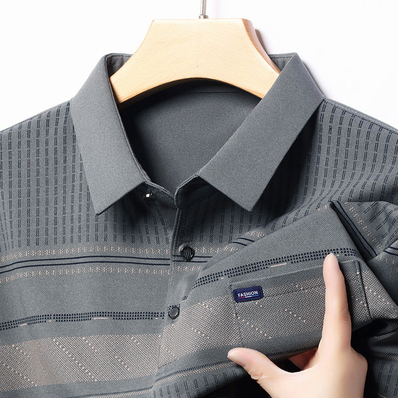 Patterned Business-Casual Polo