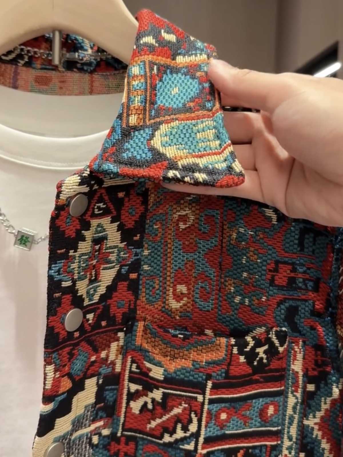 Geometric Tapestry Shirt-Jacket