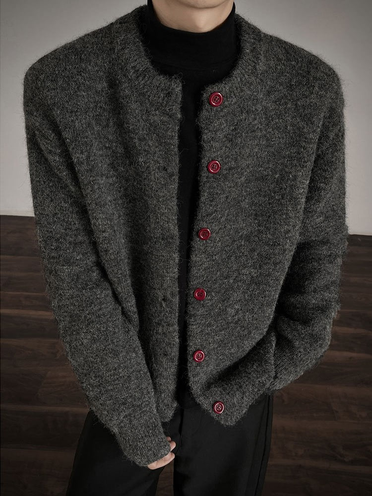 Mohair-Blend Knit Cardigan