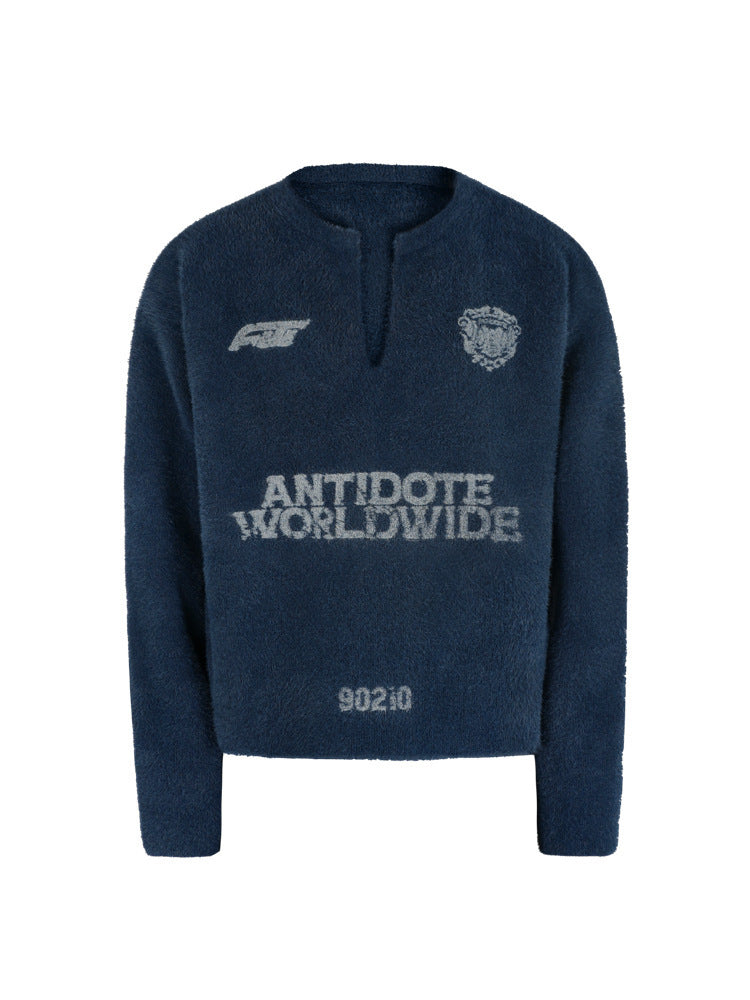 Antidote Worldwide V-Neck Graphic Sweater