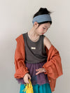 X130 checkered sun-protective shirt orange checker
