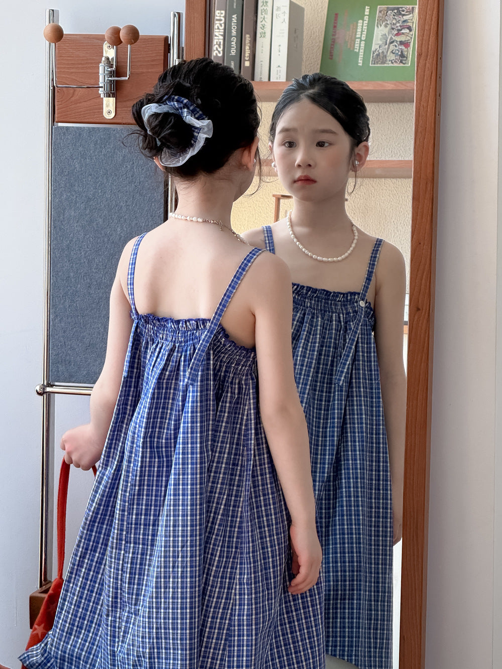 Girls' Plaid Sleeveless Dress