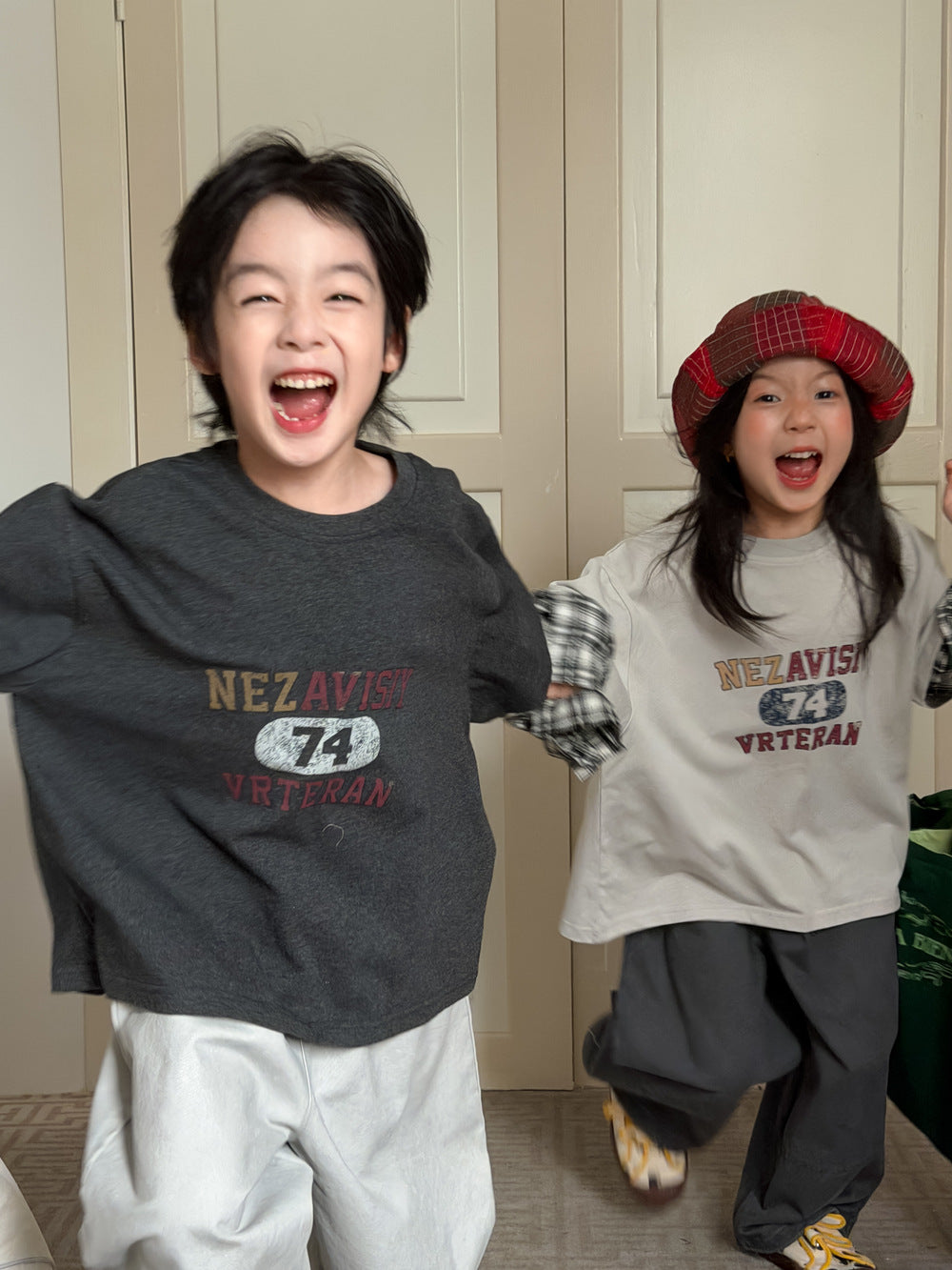 Kids' Plaid Layered-Look Long-Sleeve T-Shirt