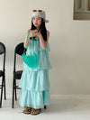X118 solid color slip dress