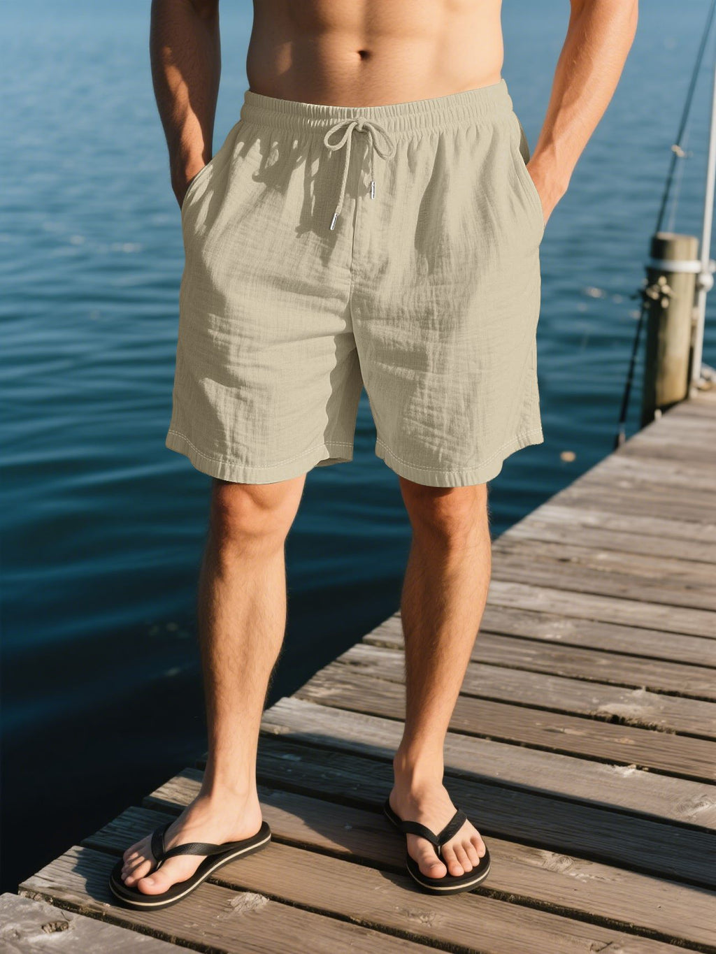 Linen-Blend Summer Leisure Shorts
